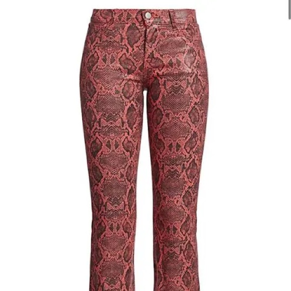 Nwt J Brand Cropped Bootcut Coated Snakeskin Denim
